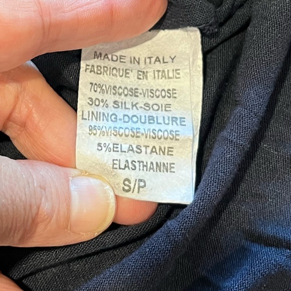 GIUSY Navy Silk-Blend Polka Dot Dress – Size S - Picture 4 of 9